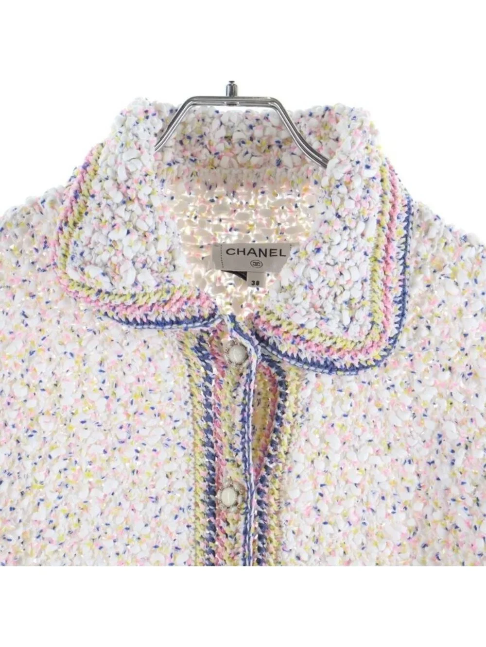 Chanel Tweed Jacket White 38 Nafkq
